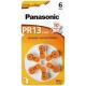 PILA AUDIFONO PANASONIC PR-13 ( PR-48) " 6 PILAS "