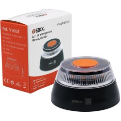 EBOX Luz Emergencia V16 Homologada DGT con Geolocalización, Baliza Coche Conectada DGT 3.0, Datos Incluidos hasta 12/2038