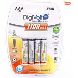 Digivolt - Pilas Recargables BT4 AAA 1,2 V -1100 mah