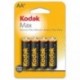 Kodak Xtralife Alkaline Battery AA, 4 Pack