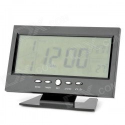 Reloj DESPERTADOR LCD control VOZ Tactil CALENDARIO Temperatura Alarma Musica