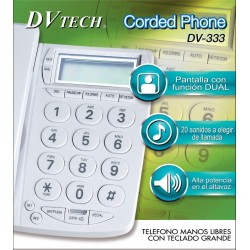 DV-333. Teléfono Manos Libres con teclado grande. DVTECH