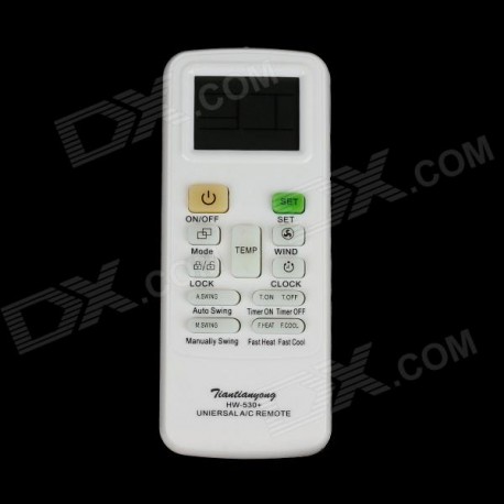 KT-3000 universal 1.625 "control remoto de pantalla para el acondicionador de aire - blanco (2 x AAA)